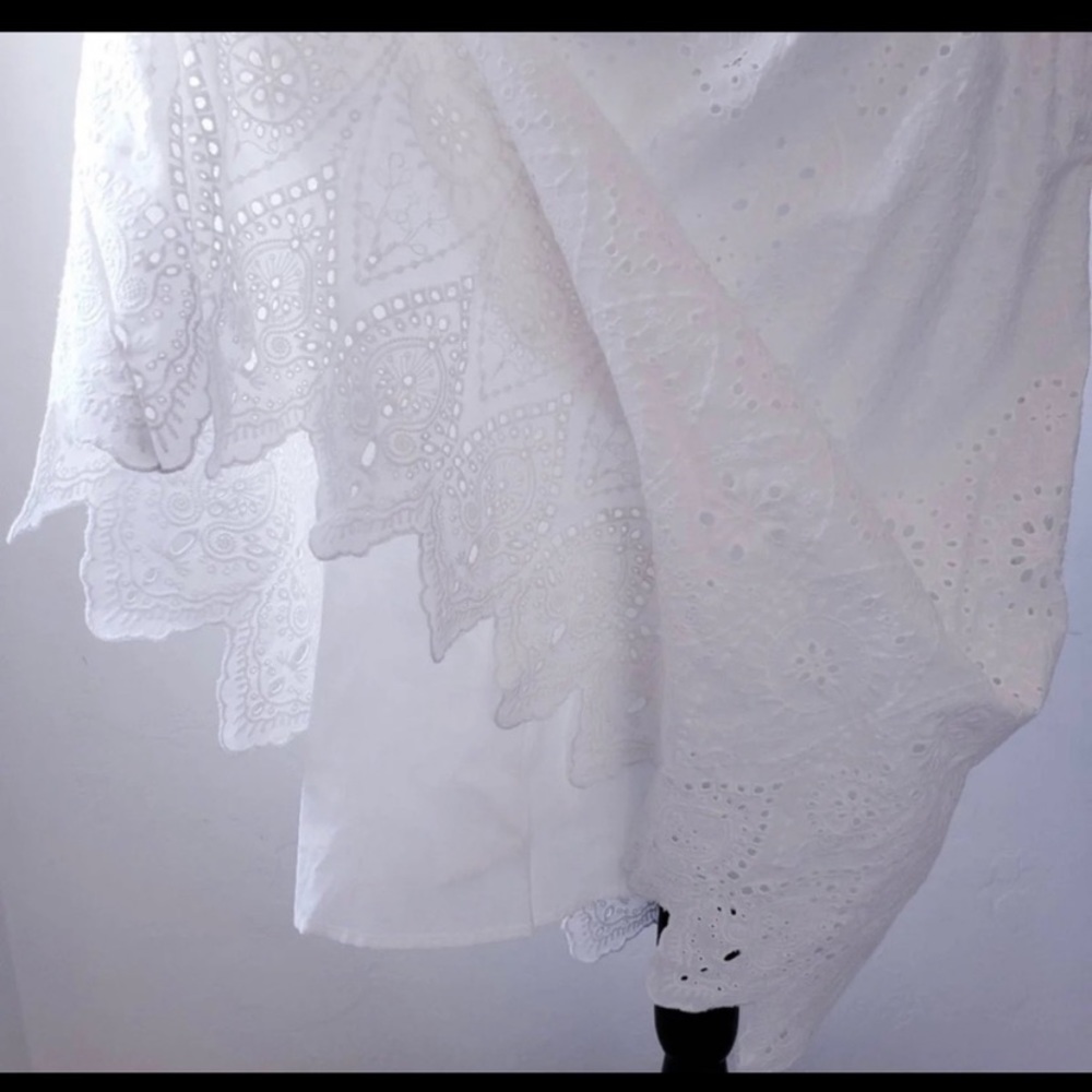 Zara NWT OPEN EMBROIDERED CROCHET DRESS, S, White - Picture 8 of 8